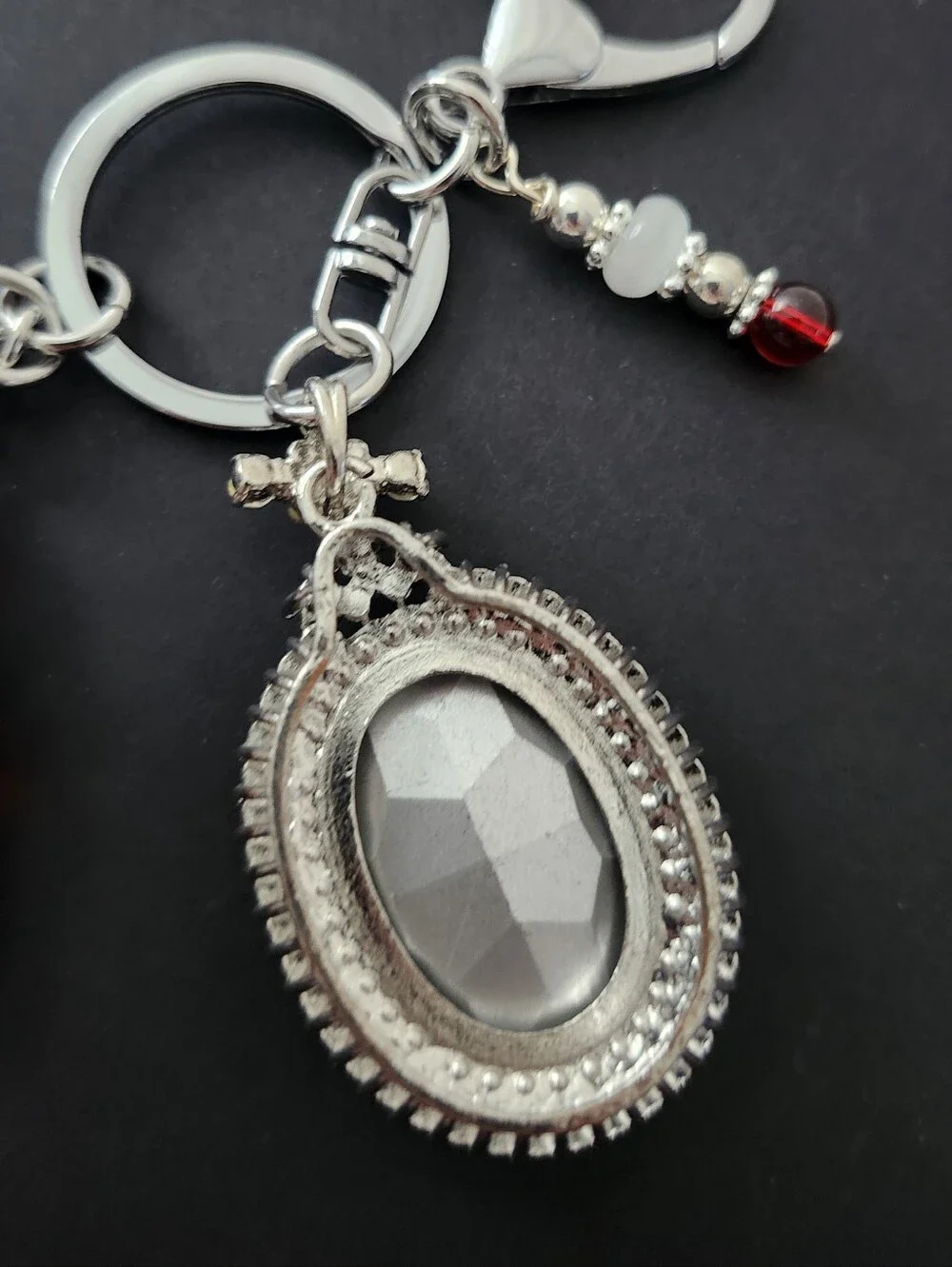 Bling Rhinestone Purse Charm or Keychain Carnelian Crystal Handcrafted
